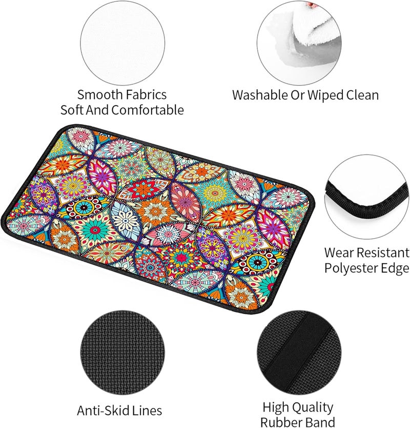 Mokiwala Geometric Mandala Universal Armrest Cover Pad, Car Center Console Cushion Pad, Protect from Pet Claws, Dirt, and Sticky Fingers, Comfortable Car Decor Accessories Fit for Most Cars, Vehicles, SUVs - Image 3